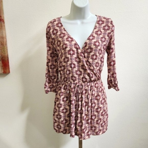 Hollister Pink wrap long sleeve Romper, size S - Picture 3 of 14